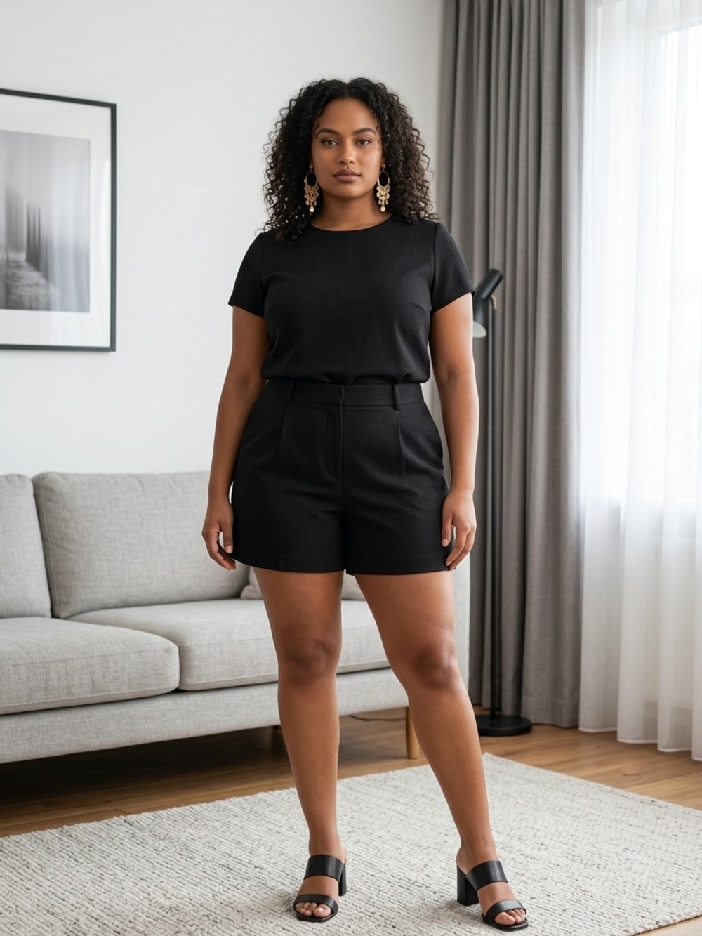 NWT Simply Styled Missy Black Onyx High-Rise Pleated Suiting Shorts sz 16